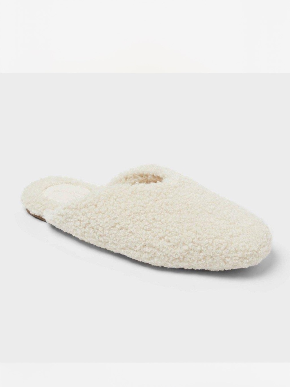 Universal Thread Cream Sherpa Slip-On Mules house shoes 9